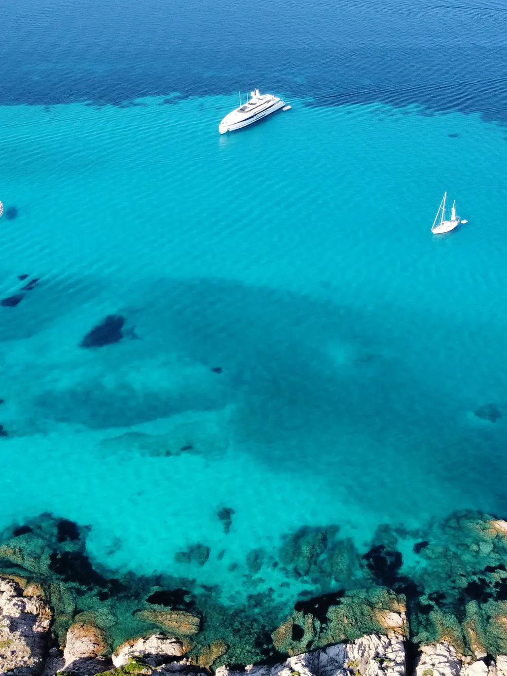 A superyacht at anchor